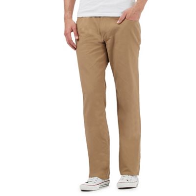Tan cord straight fit trousers